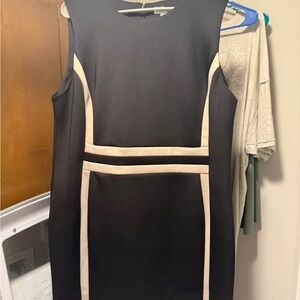Calvin Klein Black Sleeveless Sheath Midi Dress